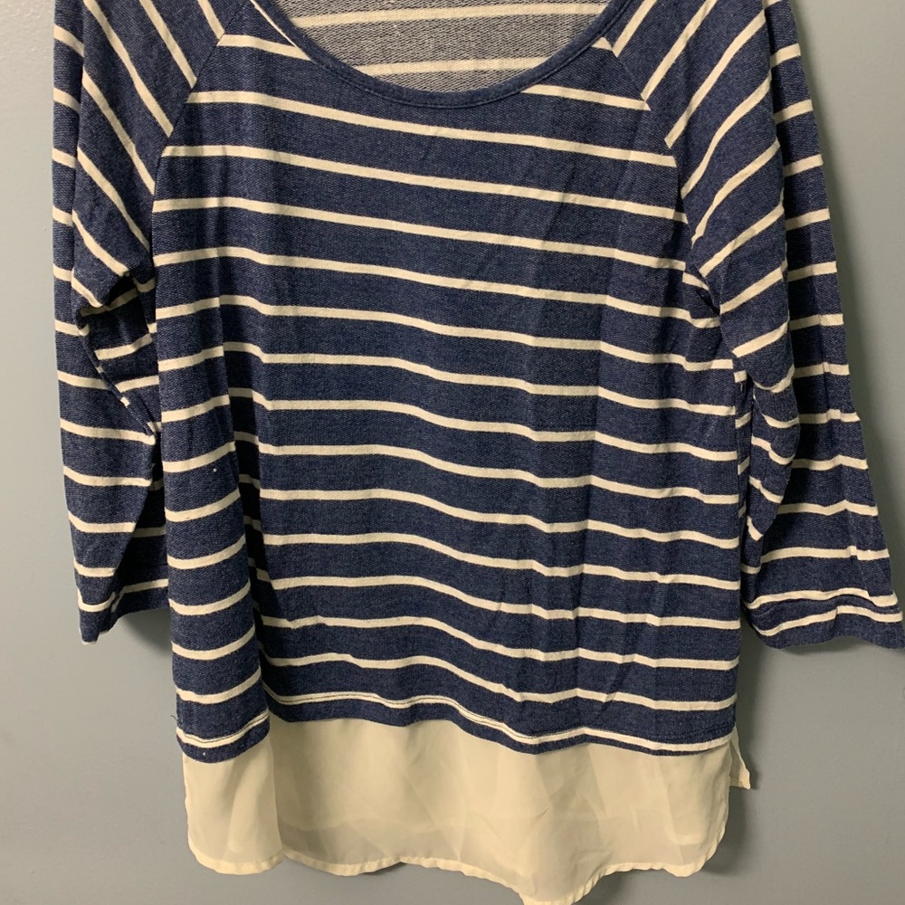 Medium Blue and White Top